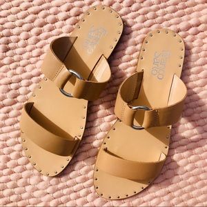FRANCO SARTO | Leather Slide Sandals - Nude